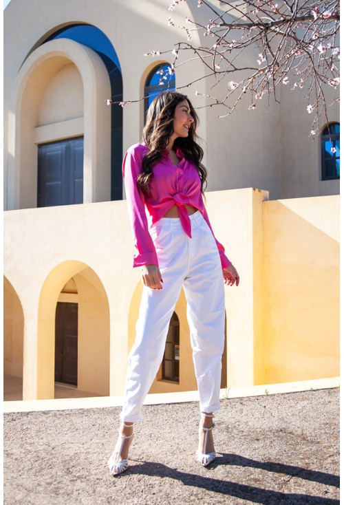 Pink Satin Shirt