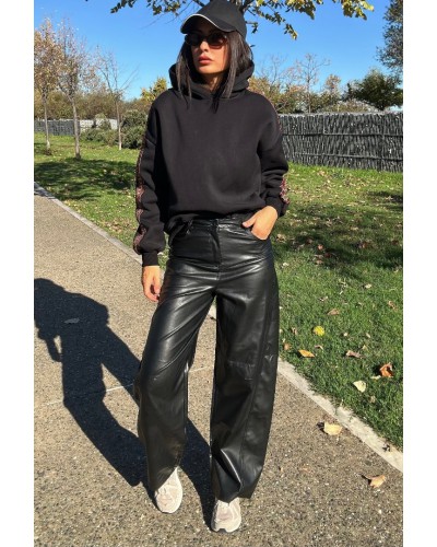 Barel Black Eco Leather Pants 