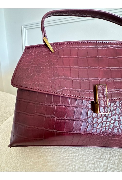 Bordeaux Croco Bag 