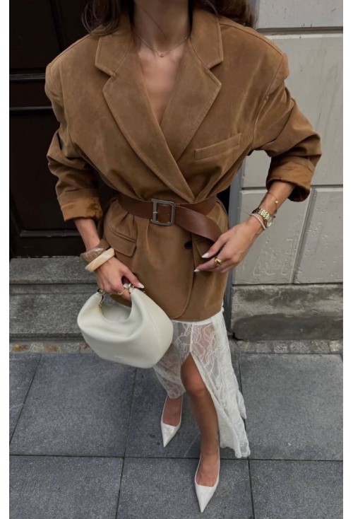 Camel Suede Blazer 