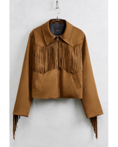 Fringe Camel Brown Jacket 