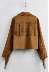 Fringe Camel Brown Jacket
