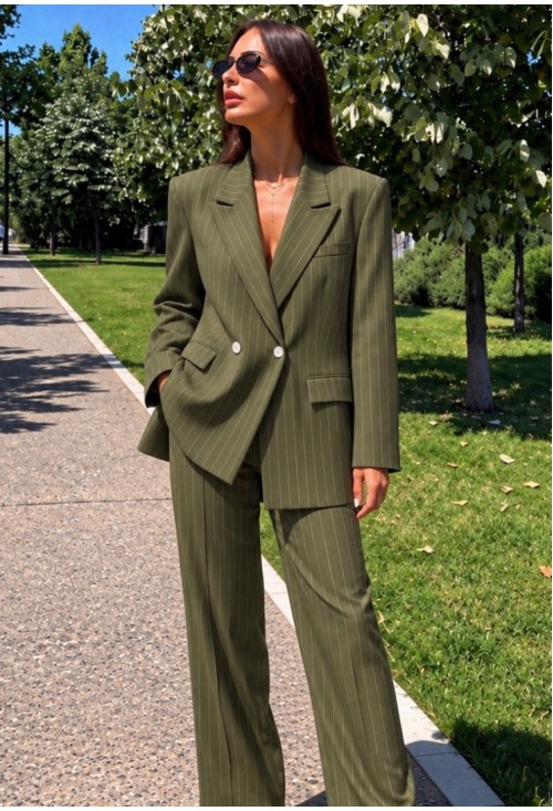 Green Striped Suit