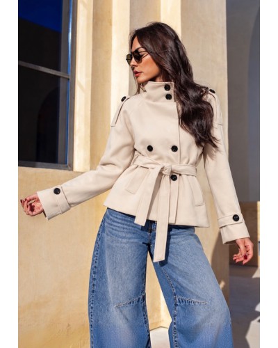 Della Off White Short Coat