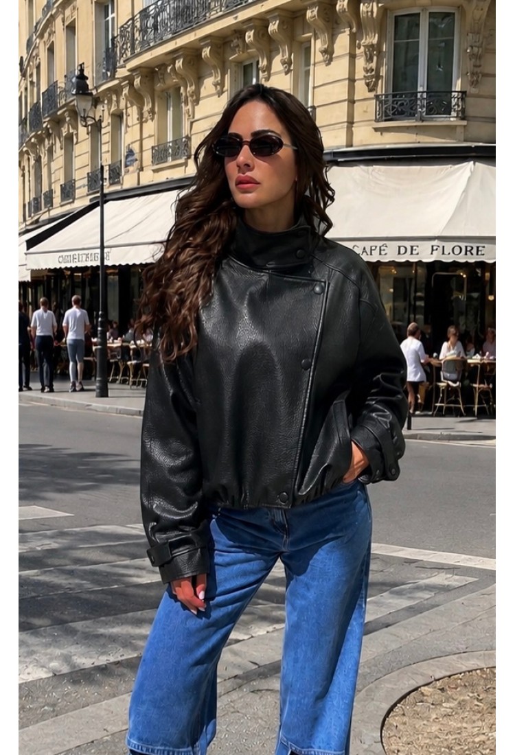 Emily Black Eco Leather Jacket Emily Black Eco Leather Jacket