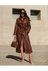 Irina Brown Eco Leather Coat