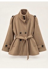 Della Camel Shirt Coat