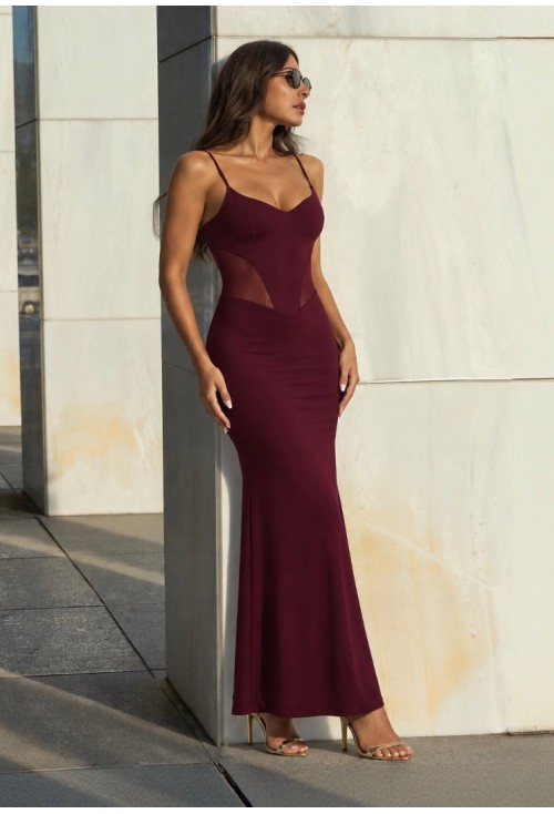 Agape Bordeaux Maxi Dress
