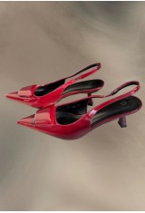 Prada Style Slingback Wine