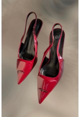 Prada Style Slingback Wine