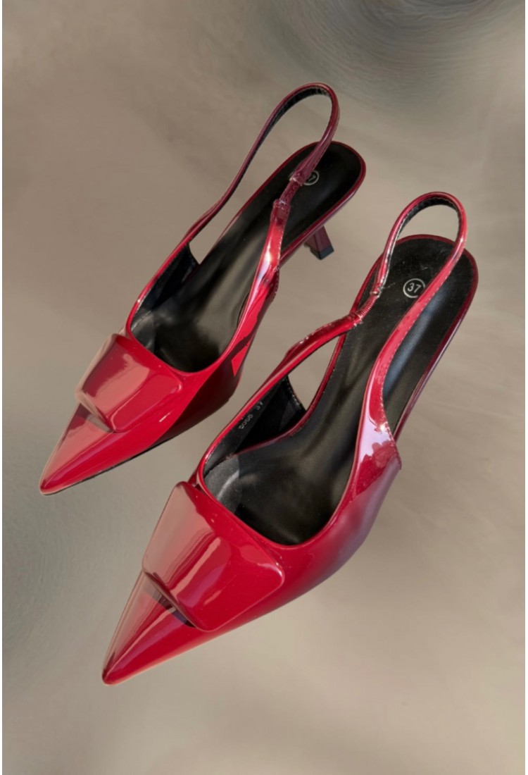 Prada Style Slingback Wine
